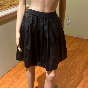 Pink Tartan Short Black Faux Leather Pleated Skirt Size 14